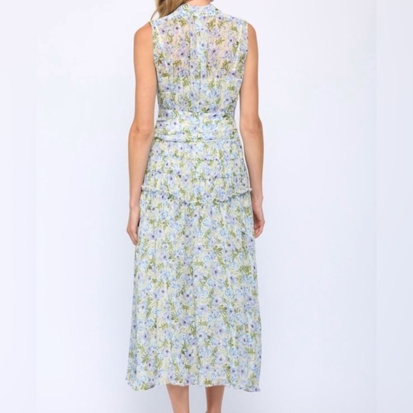 NWT Fisherman's Daughter floral high neck midi tea dress spring with slip button - Picture 5 of 7